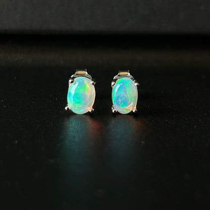 Opal stud earrings.